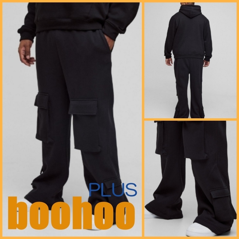 boohoo プラス リラックス フレア カーゴパンツ★関税/送料込