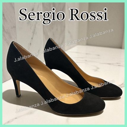 Sergio Rossi(セルジオロッシ)スタイルUP ★スエード パンプス黒 Sergio Rossi(セルジオロッシ) パンプス(レディース) - 海外通販