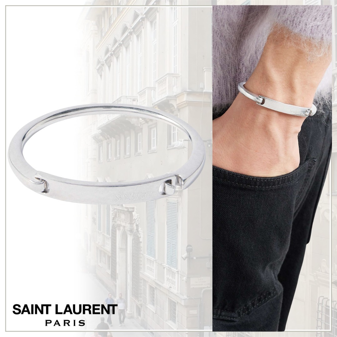 大人気♪【SAINT LAURENT】シルバートーンブレスレット