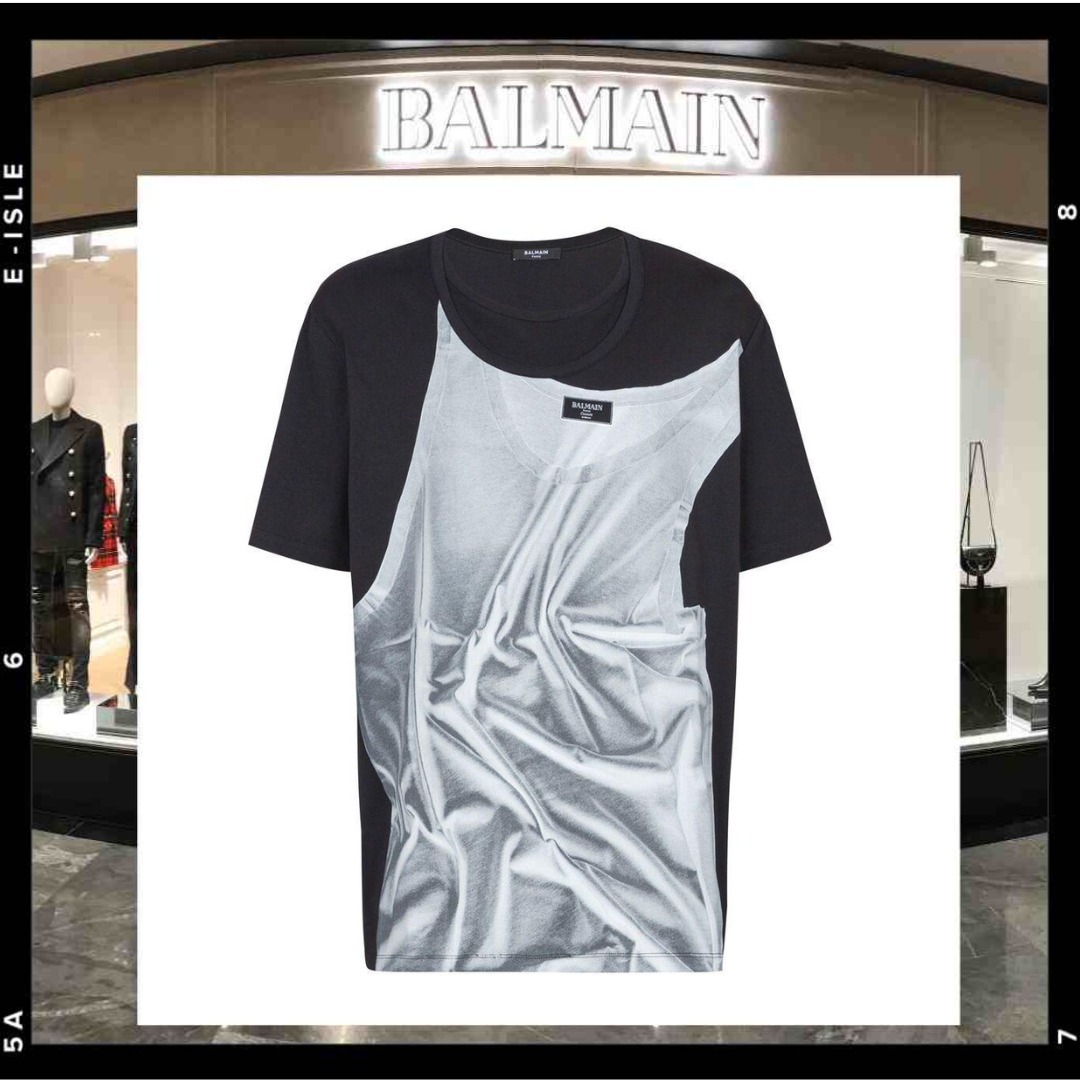 希少【BALMAIN】バルマン 全面グラフィックプリントTシャツ
