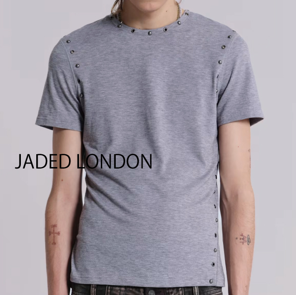 【JADED LONDON】Studded Grey Mist T-Shirt Tシャツ
