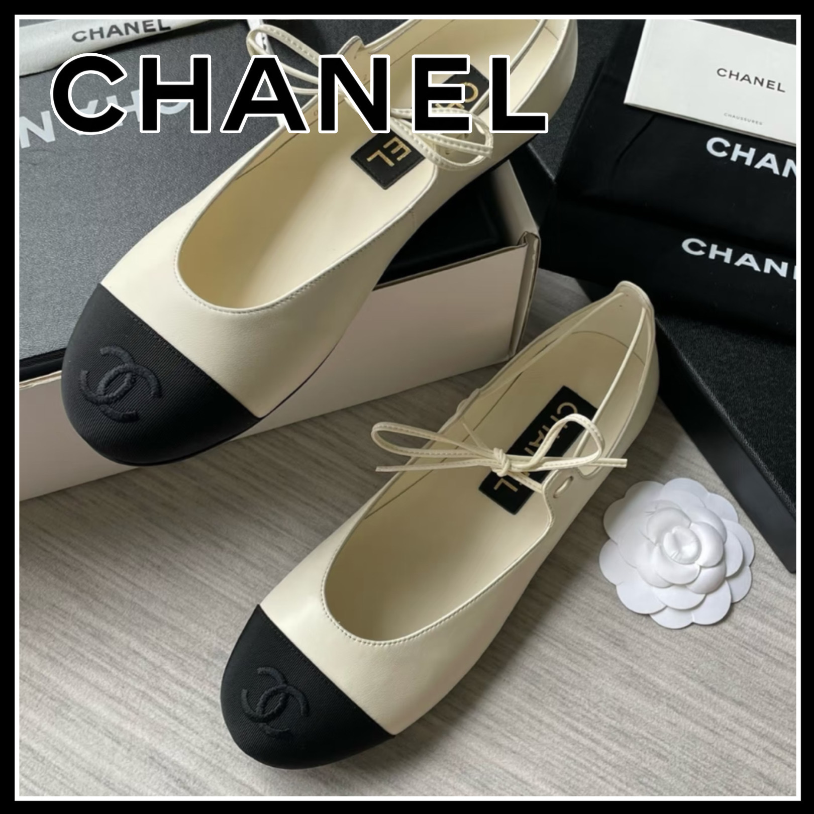 《リボンが可愛い》CHANEL 25P メリージェーン アイボリー