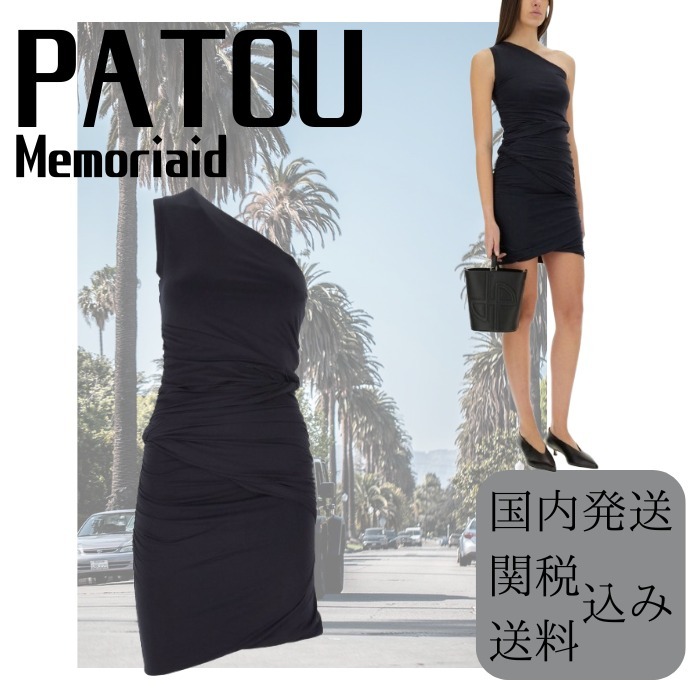 【エレガント♪】PATOU ストレッチ ワンショルダー ドレス