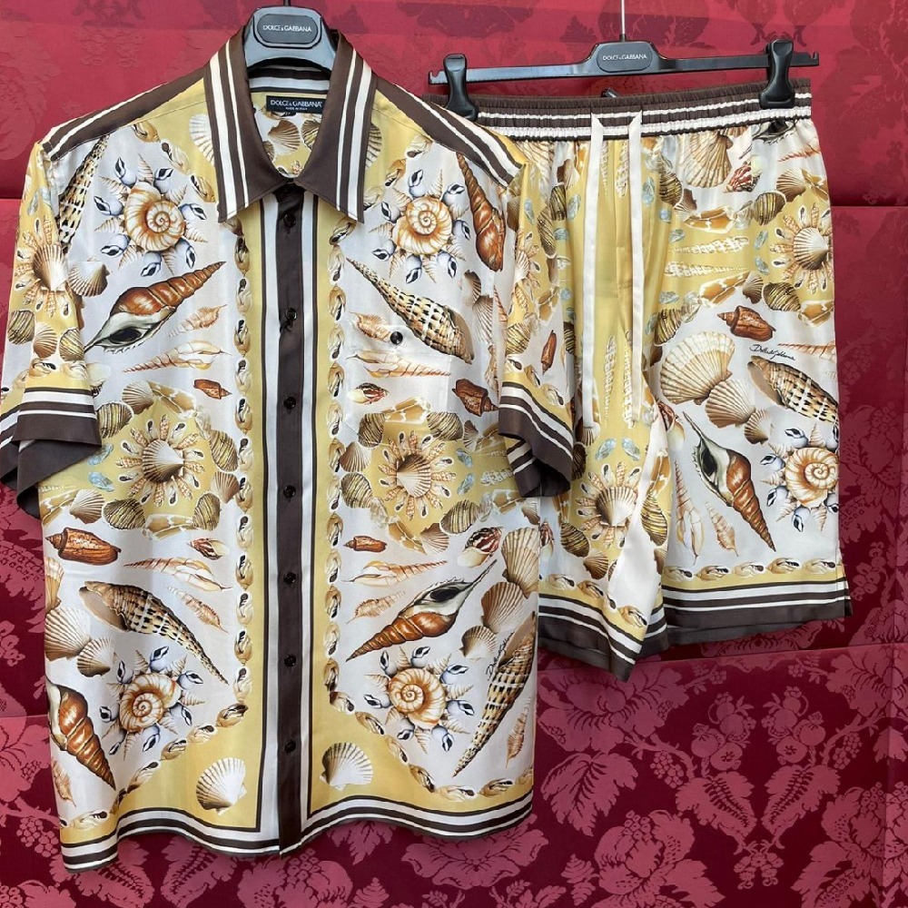 【Dolce&Gabbana】シェルプリント シルクツイル ショートパンツ