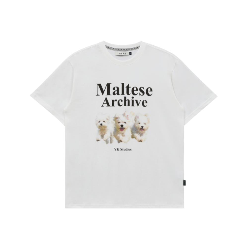 ★WAIKEI★ Maltese Archive Short Sleeve T-Shirt White YK22HS