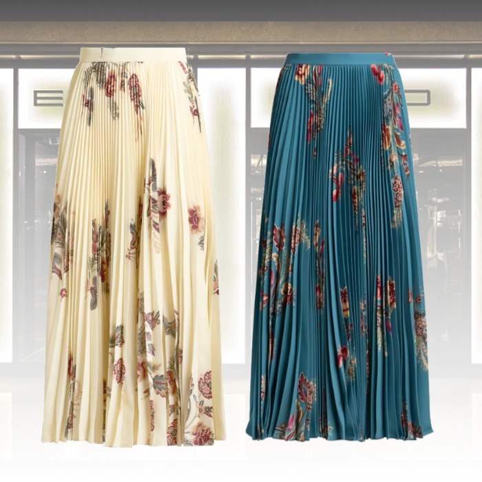 【★完売必至★】ETRO ☆ プリント サブレ プリーツスカート