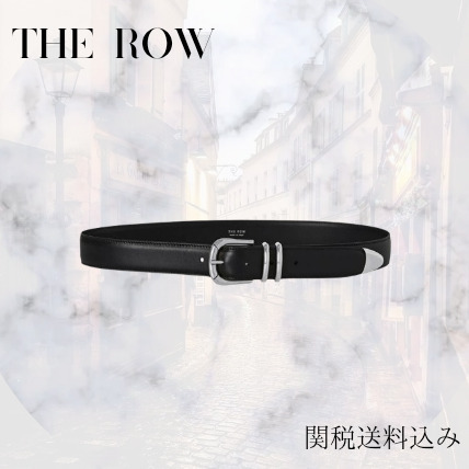 【The Row】レザーベルト ヴィンテージ ロゴ ブラック/シルバー