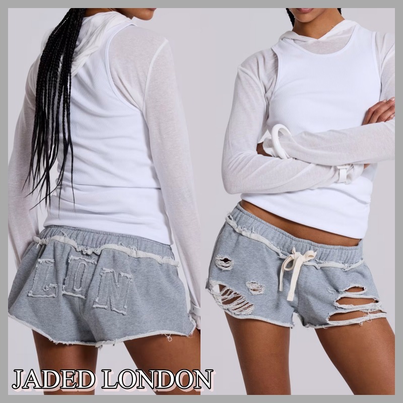 【JADED LONDON】LDN Grey Marl Applique Hot Pants（送料込み）