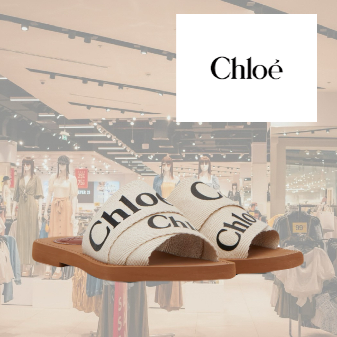 人気！CHLOE ホワイト Woody フラットミュール