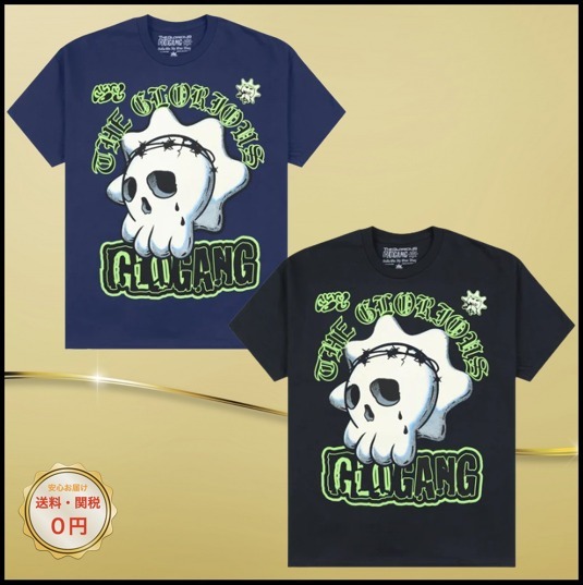 関税なし♪【GLOGANG】The Glorious スカル ロゴ ★ Tシャツ