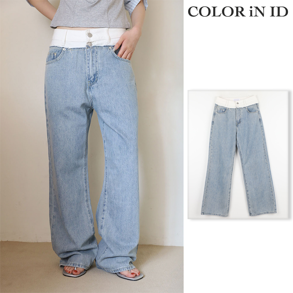 【COLOR iN ID】Double white layered denim