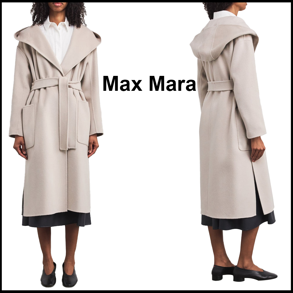 Max Mara☆Wool Hooded Wrap Coat