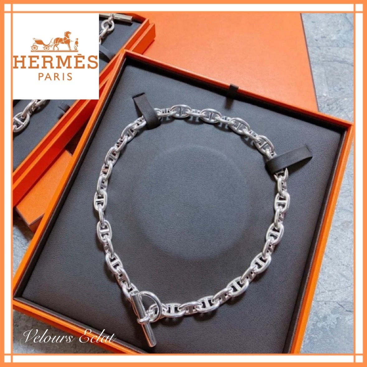 確かな存在感【HERMES】シェーヌダンクル MM ネックレス