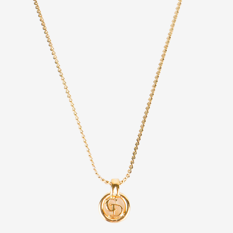 【美品】Dior CDロゴサークルネックレス ゴールド ヴィンテージ