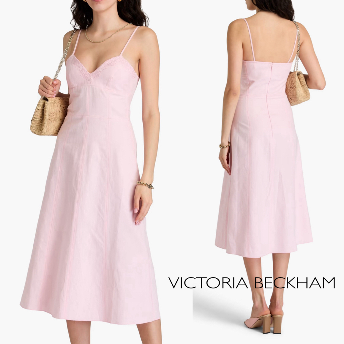刺繍入り★リネン★コットン★ワンピース★ VICTORIA BECKHAM
