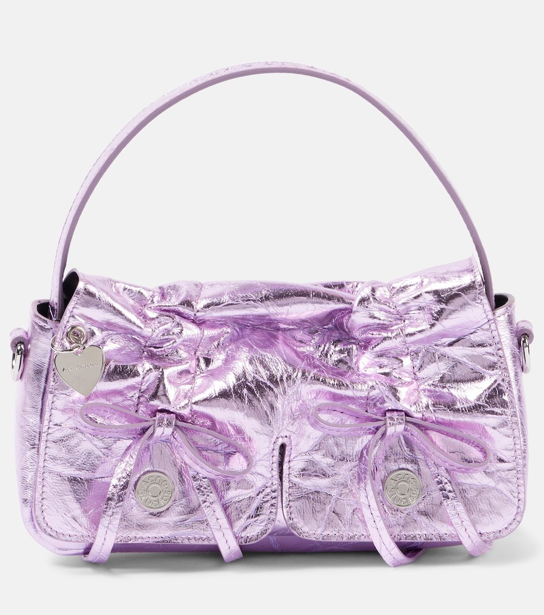【Acne Studios】リボンディテールメタリック レザー ショルダー