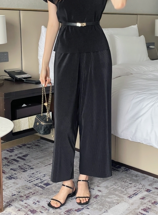 【I AM MARI】Mier Banding Wide Pants