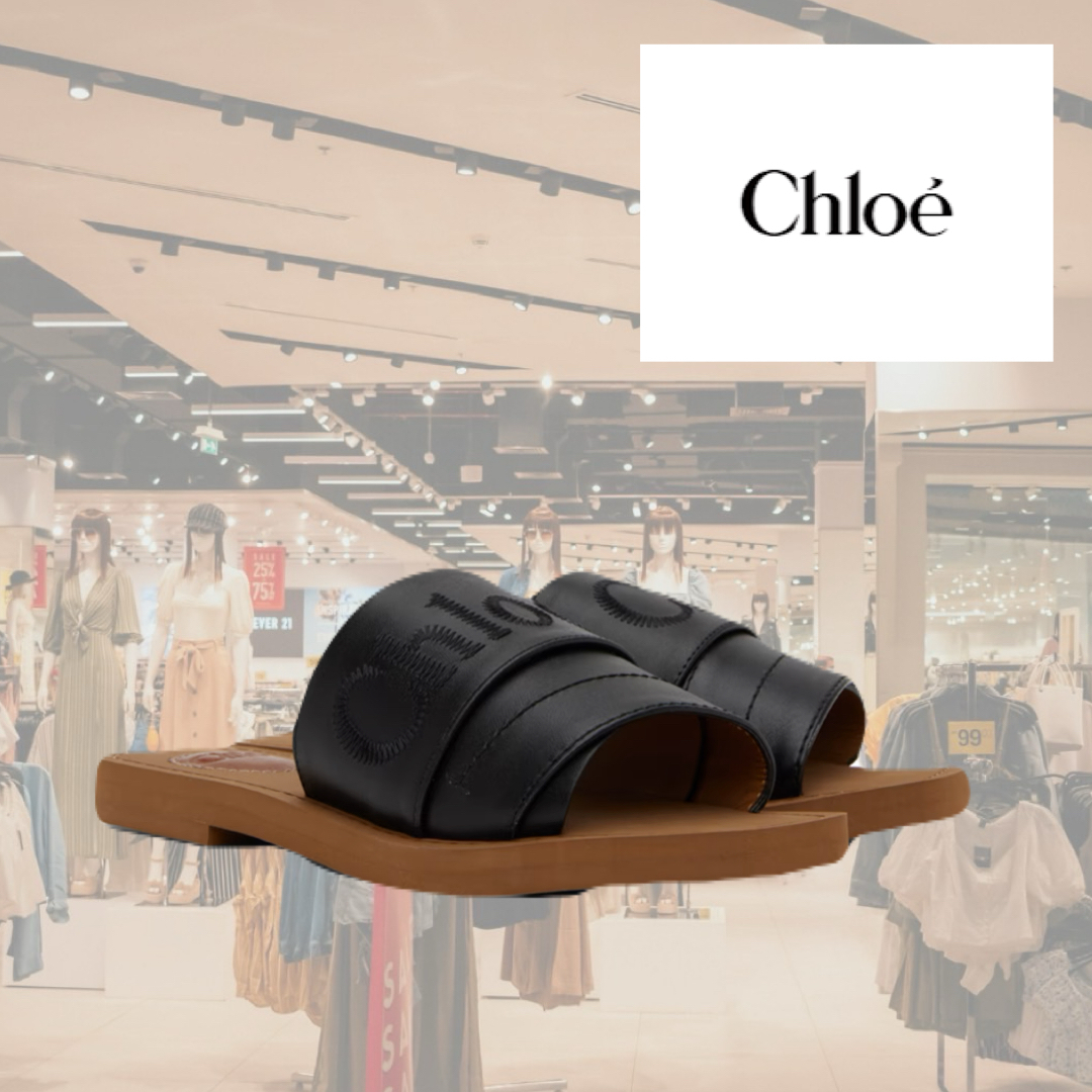 人気！CHLOE ブラック Woody ミュール