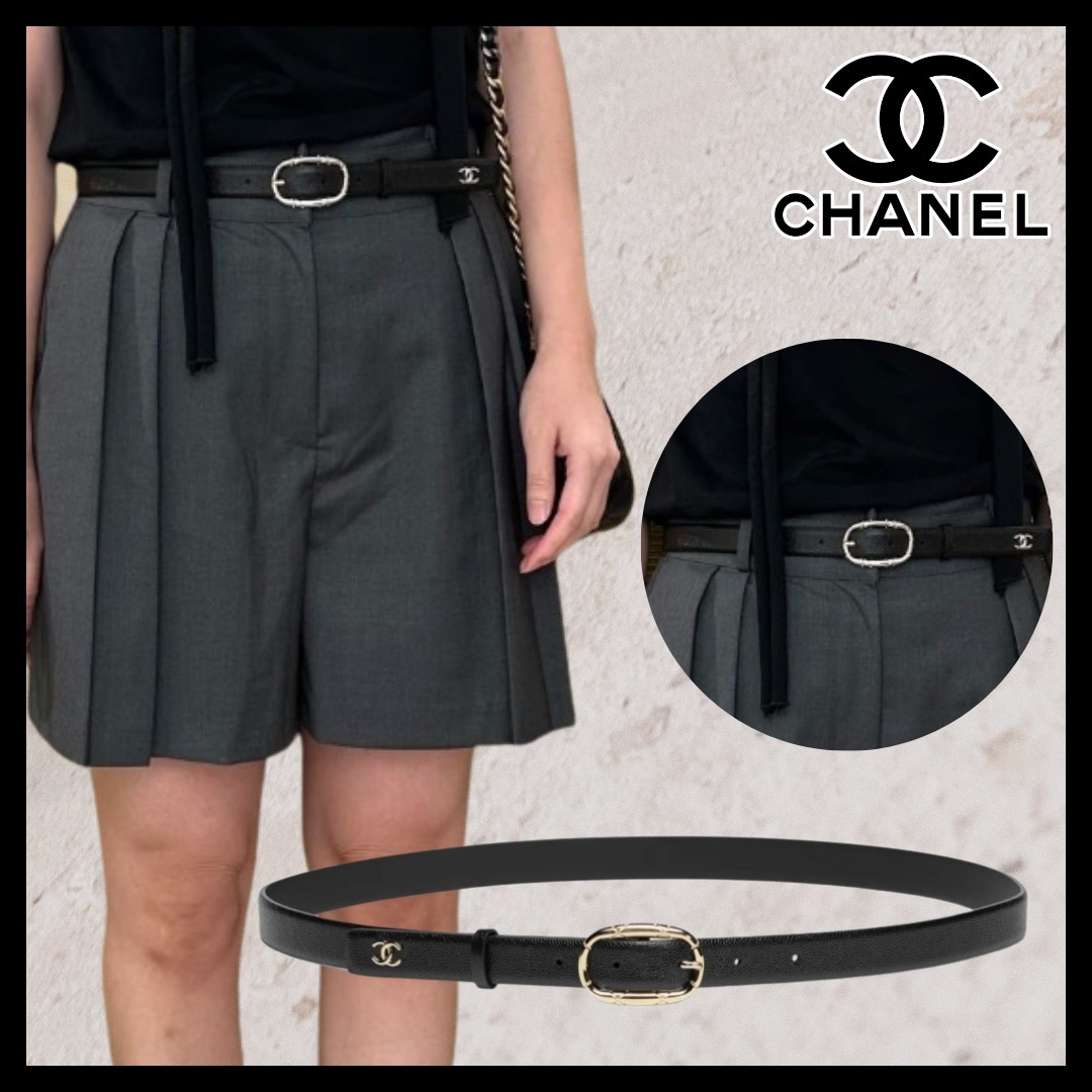 【ウエスト細見え♪どんなコーデにも◎】CHANEL ベルト CCマーク