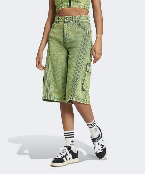 【ADIDAS】ADILENIUM 2 Denim Capri Short Pants - Lime / JM9