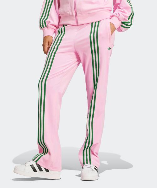 【ADIDAS】70s Velour Track Pants - Pink:Green / JN8289