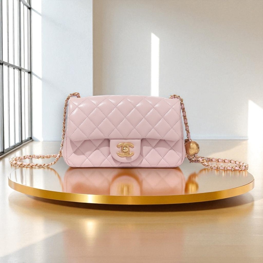 VINTAGE●CHANEL●シャネル パールクラッシュミニフラップバッグ
