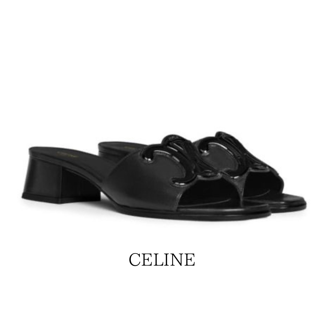 CELINE クレメンス ミュール / パテントカーフスキン セリーヌ