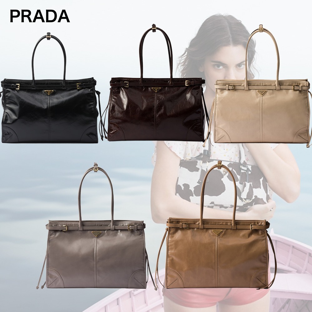 【希少】PRADA ボニー エクストララージ レザーハンドバッグ 5色