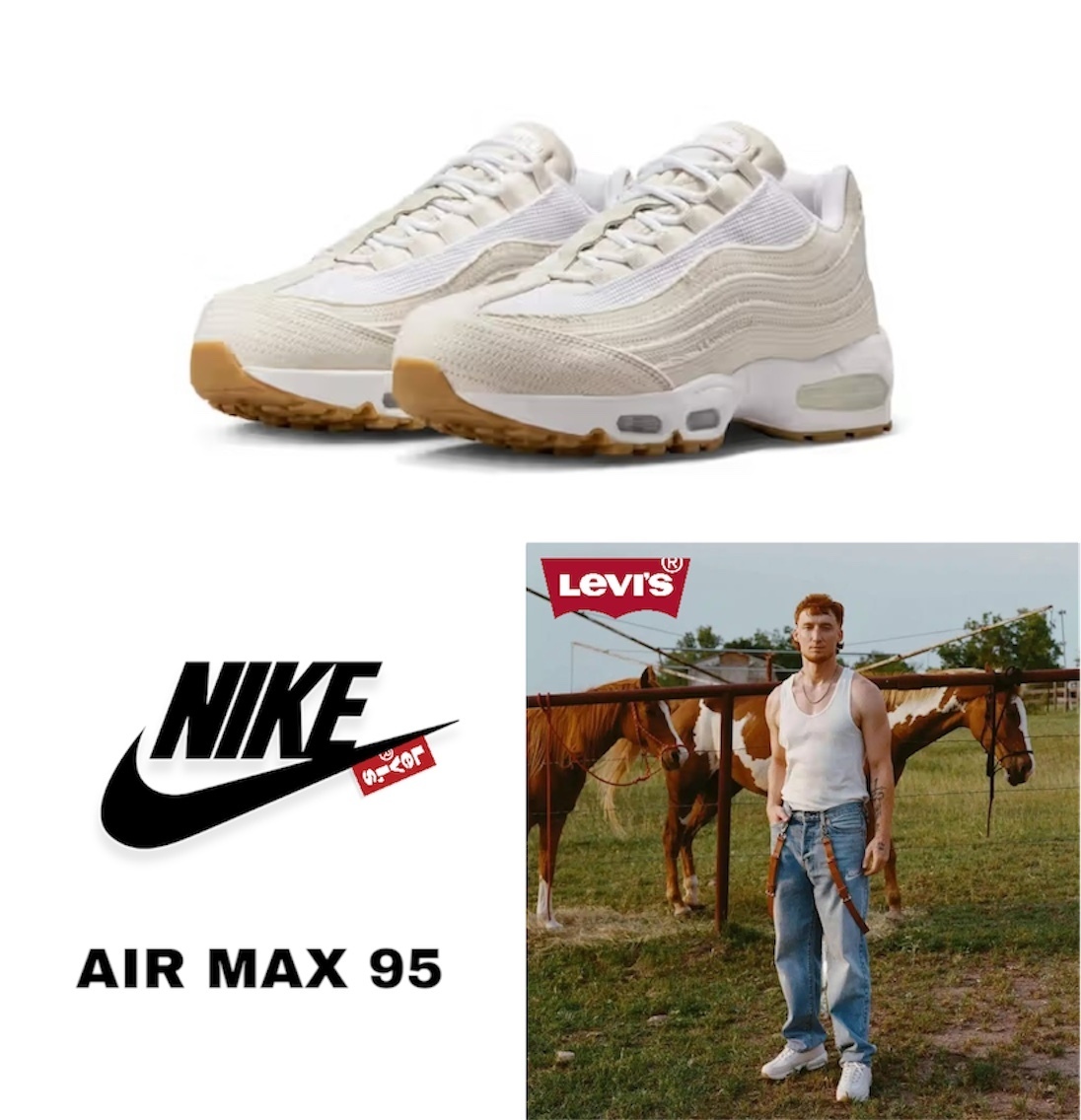 【人気】NIKE x LEVI’S ☆ Air Max 95 OG 限定コラボ