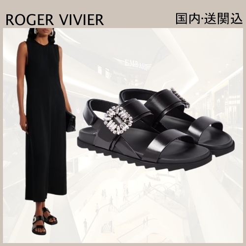 Roger Vivier Slidy Viv‘ レザー サンダル