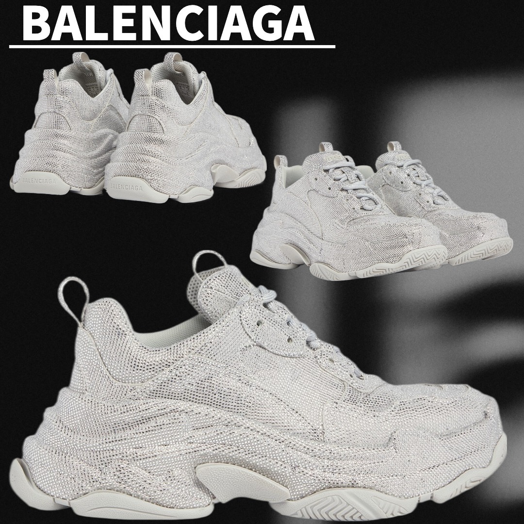 【BALENCIAGA】Triple Sneakers With Rhinestones Crystal