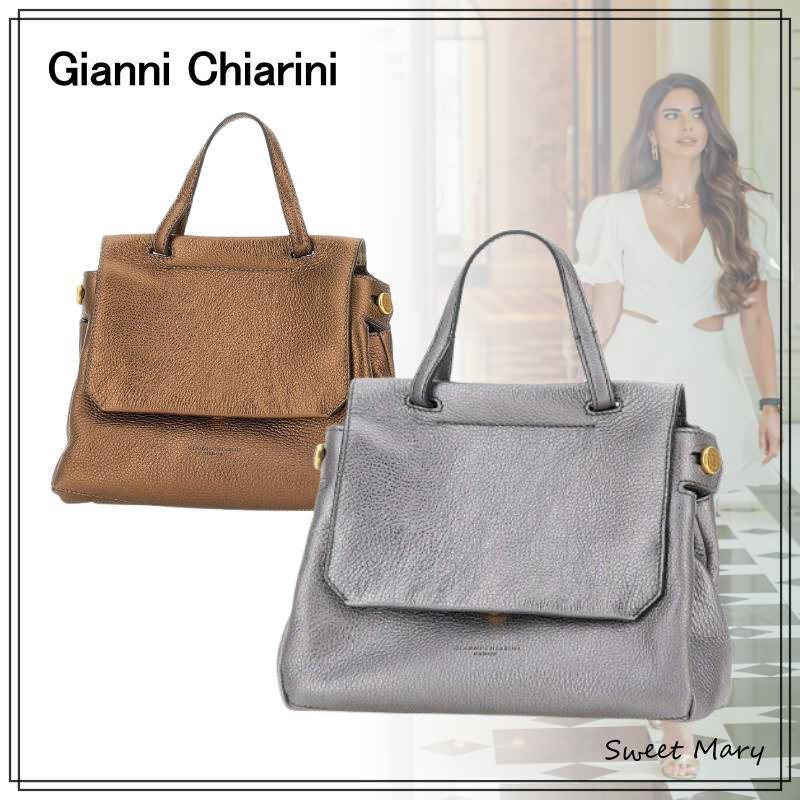 Gianni Chiarini☆Ottavia ロゴスタンプ ハンドバッグ♪送料込