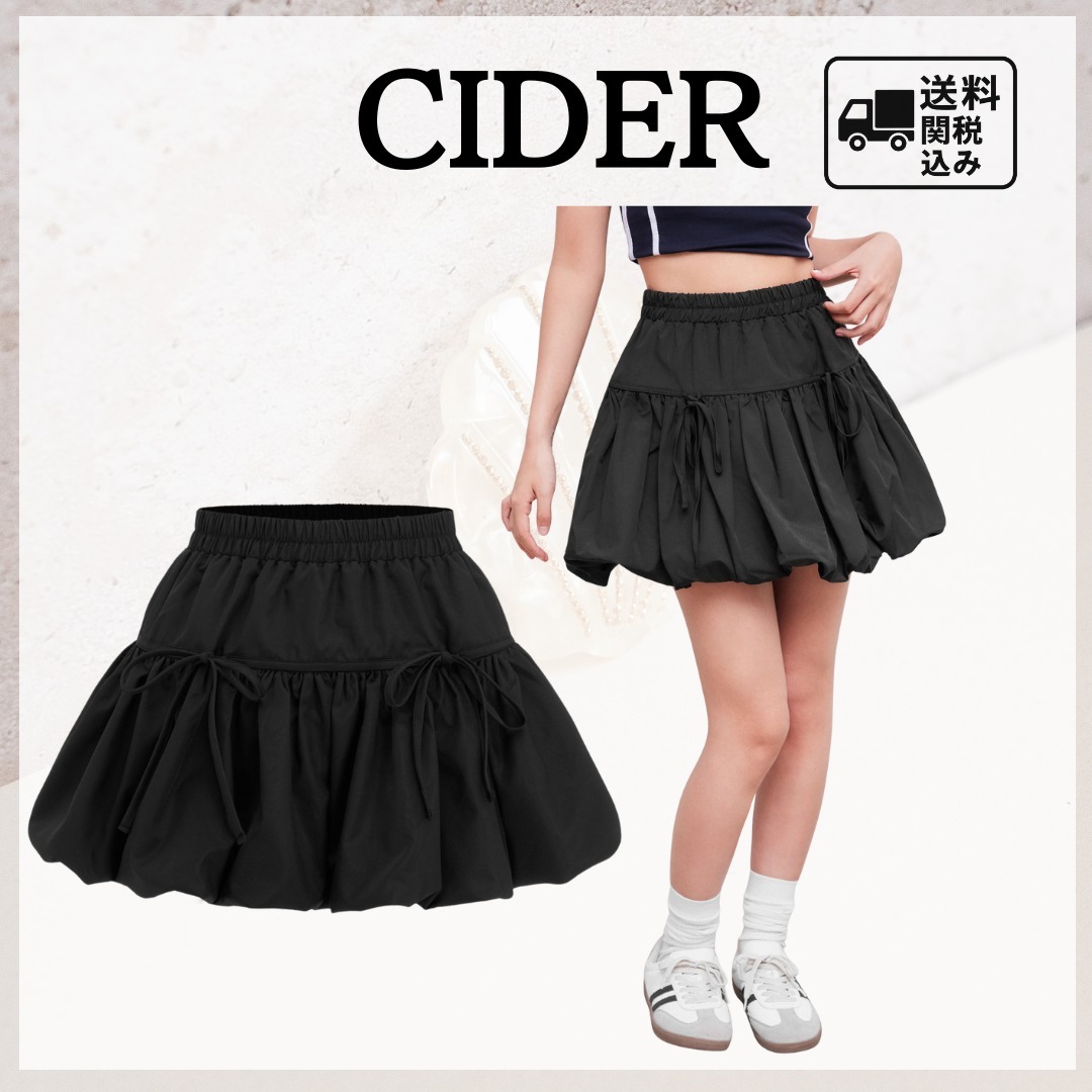 ≪Cider≫\tボリューミーな蝶結びバブルヘムミニスカート