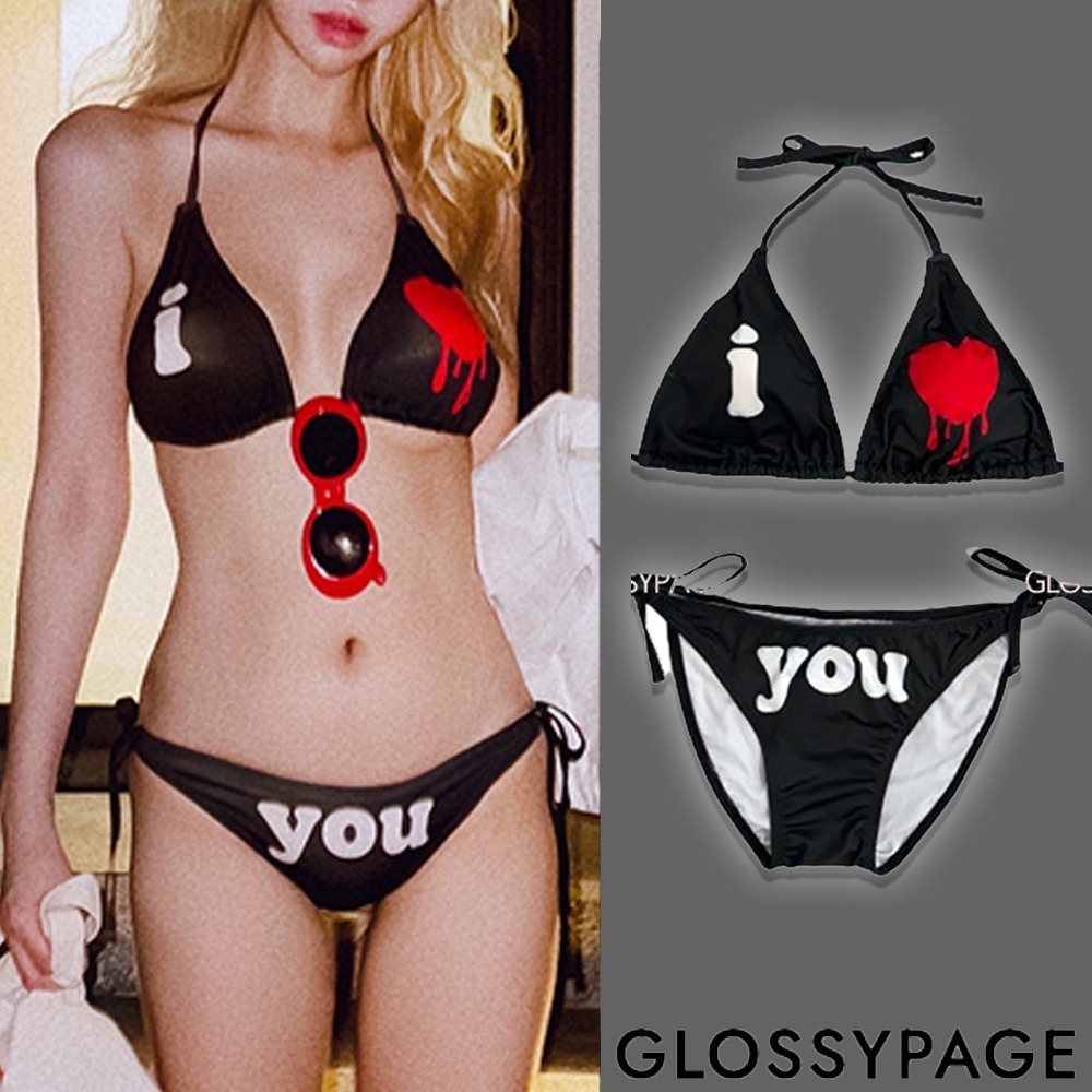 ビキニ [GLOSSYPAGE] Love You Halter Neck Bikini black