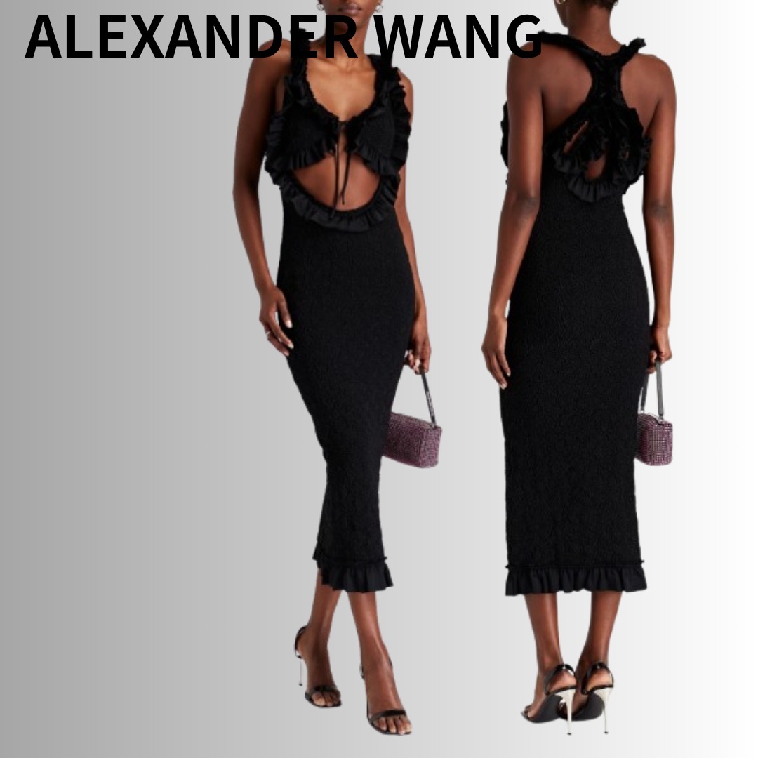 ALEXANDER WANG ストレッチジャージー ミディワンピース