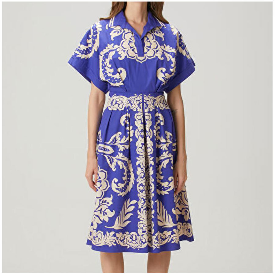 関税込 ETRO プリントコットン ミディドレス