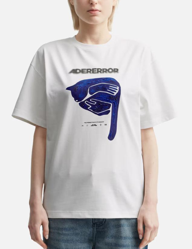 ADERERROR 関税込 猫のセミオーバーサイズフィットTシャツ