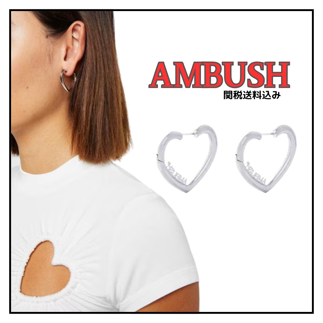 【AMBUSH】ロゴ ハートフープピアス(関送込)