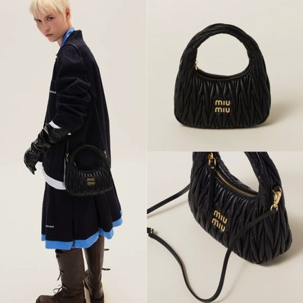 MiuMiu | 正規品/関税送料込み ロゴ ホーボーバッグ 送料関税込☆MIU MIU マトラッセ ワンダー ミニ ホーボー バッグ
