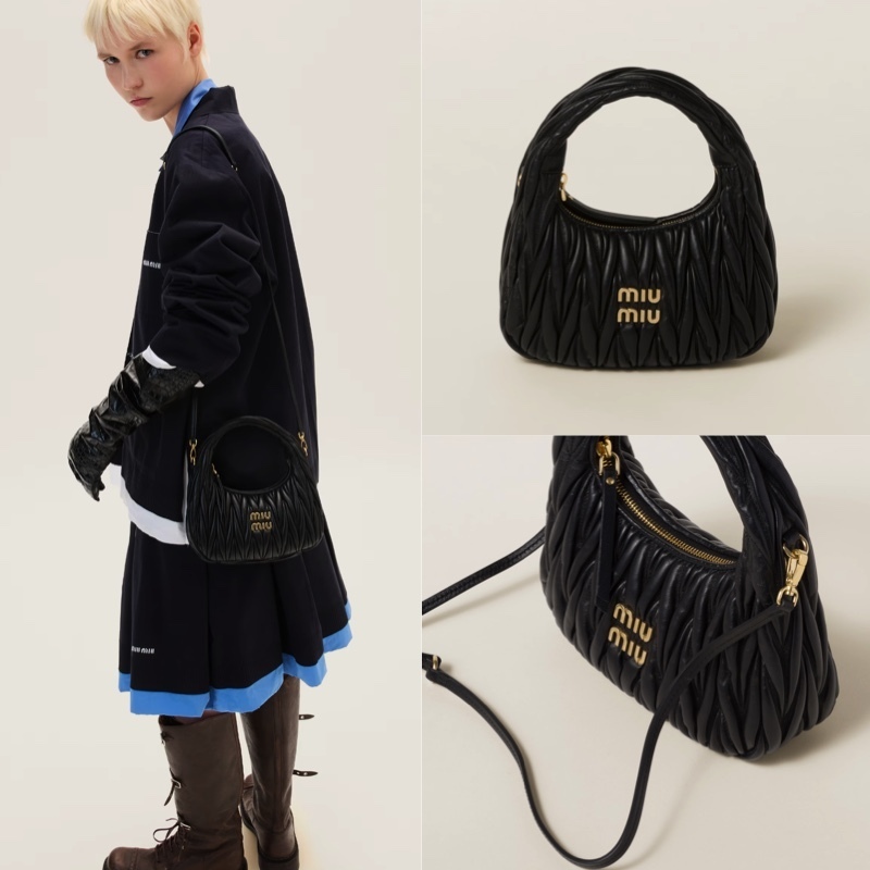 ＊即発可能＊ MiuMiu ワンダー マテラッセレザー ホーボーバッグ