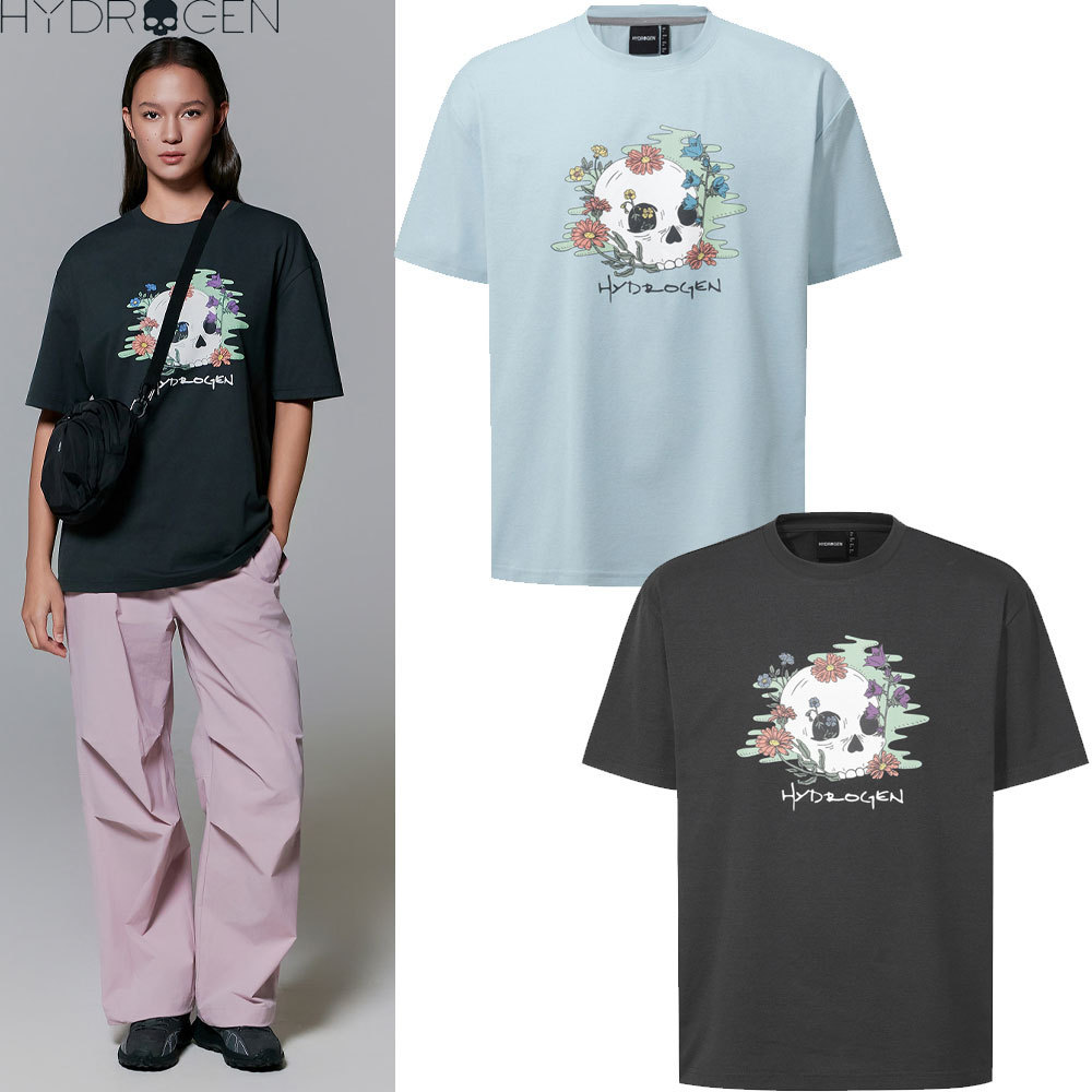 ★HYDROGEN★FLOWER SKULL T-SHIRTS