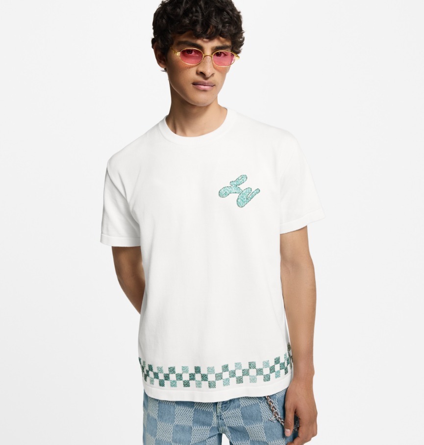 Louis Vuitton《ショートスリーブクルーネック》白 ビーズ 直営