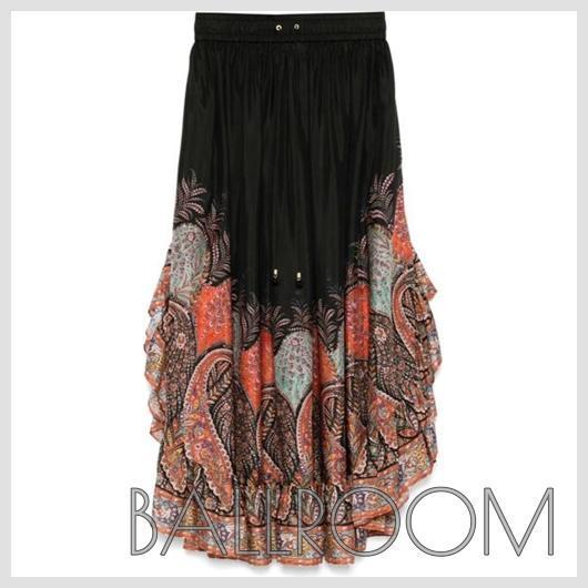 スカート ZIMMERMANN RHIANNON PRINTED SILK SKIRT