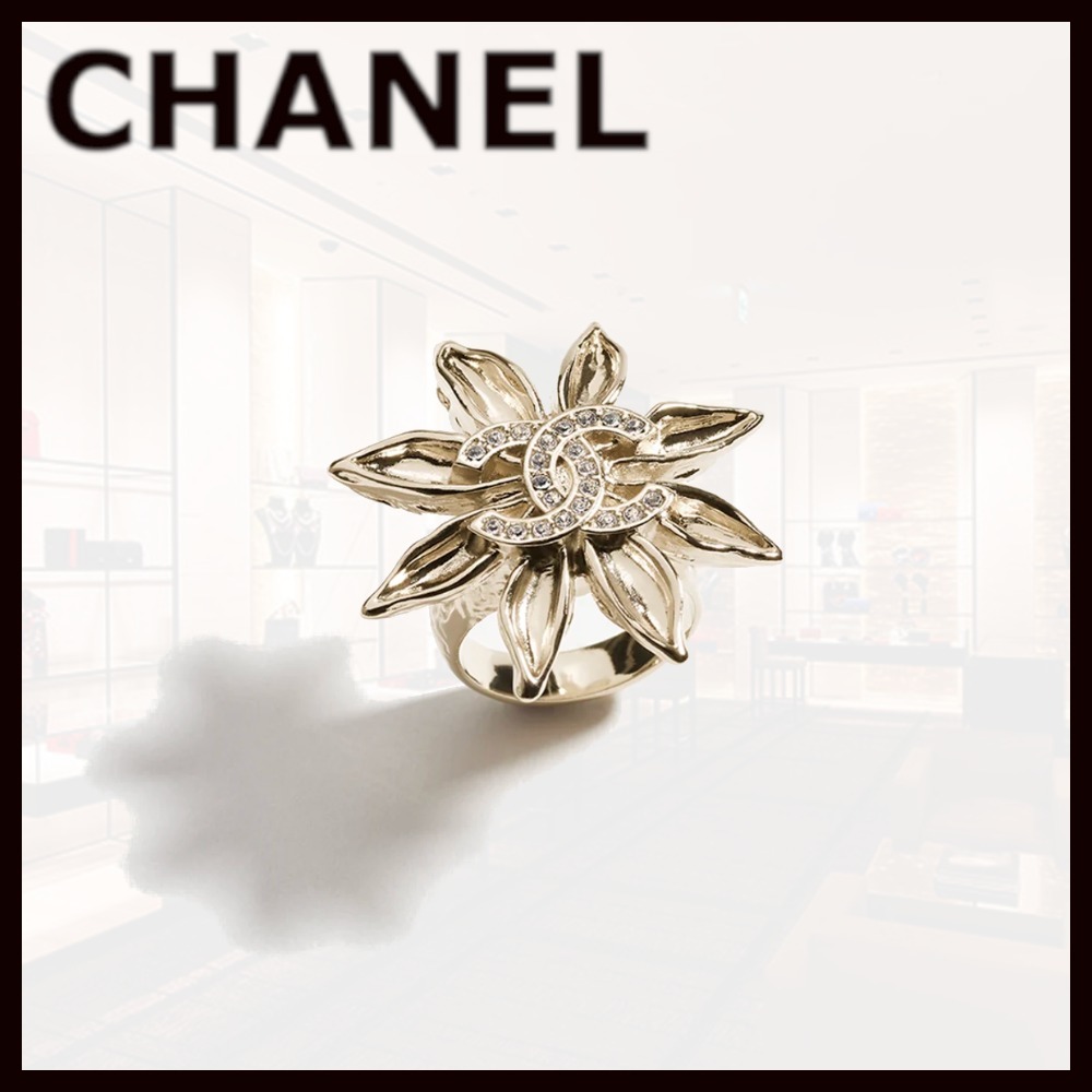 【エレガント☆】CHANEL シャネル リング 指輪 花 ロゴ