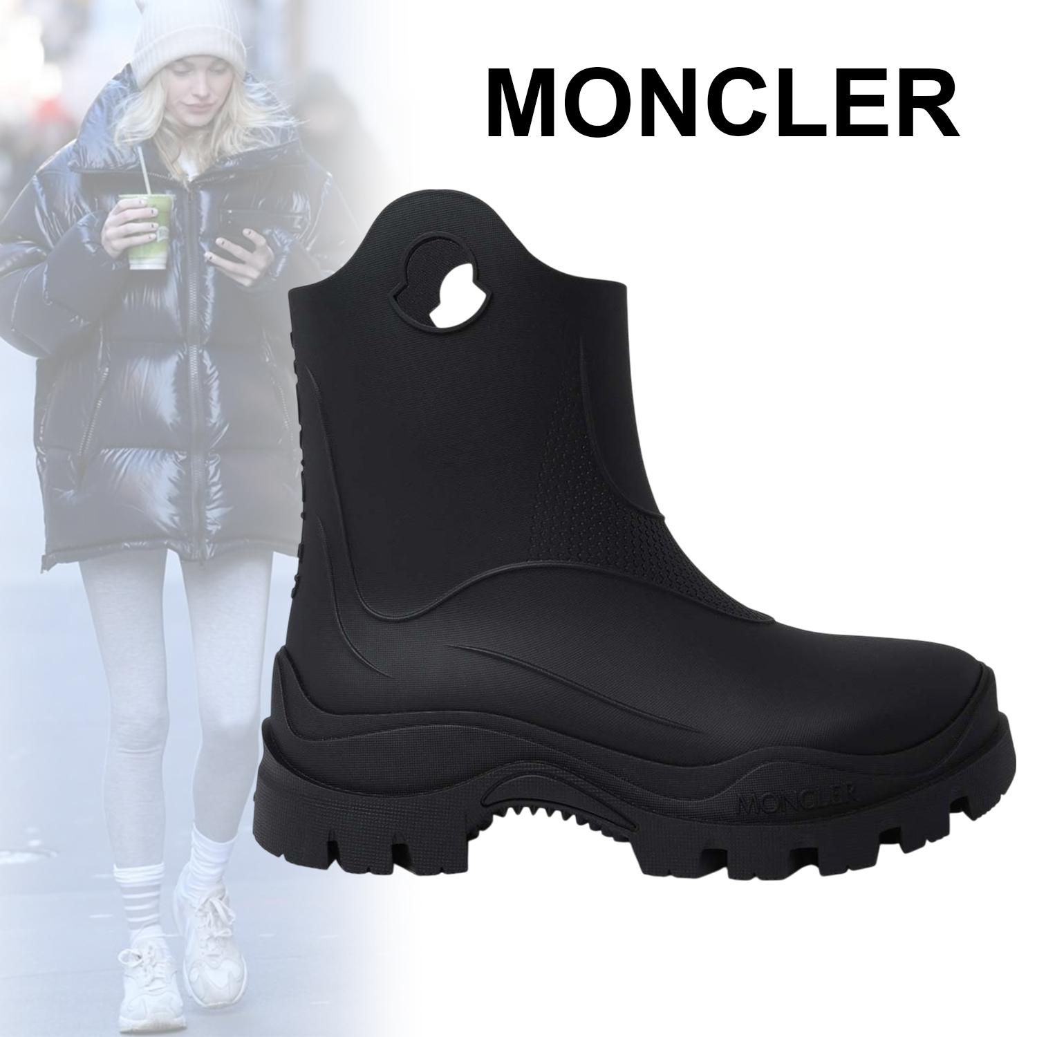 ◆MONCLER◆ カーフスキン アンクルブーツ