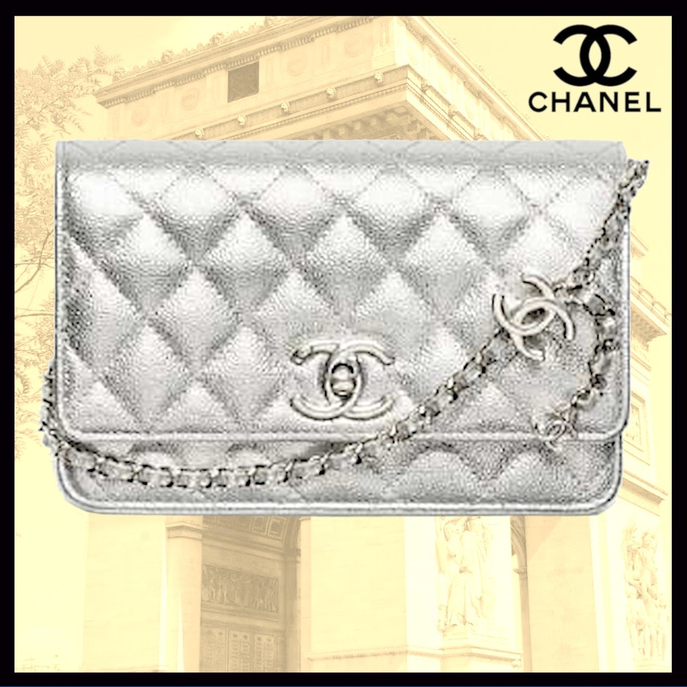 【CHANEL】25B メタリックで締めて★シャネルチェーンウォレット