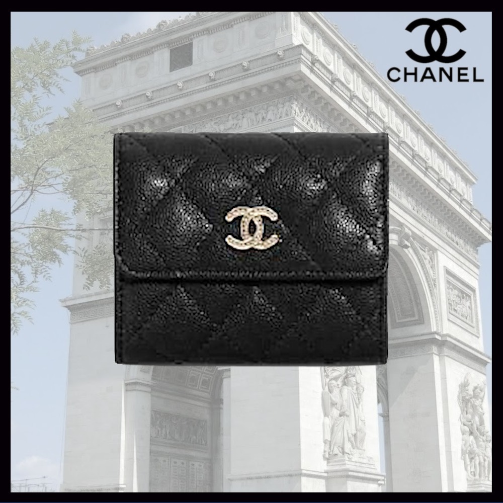 【CHANEL】大人気キャビアスキン★シャネル スモールウォレット