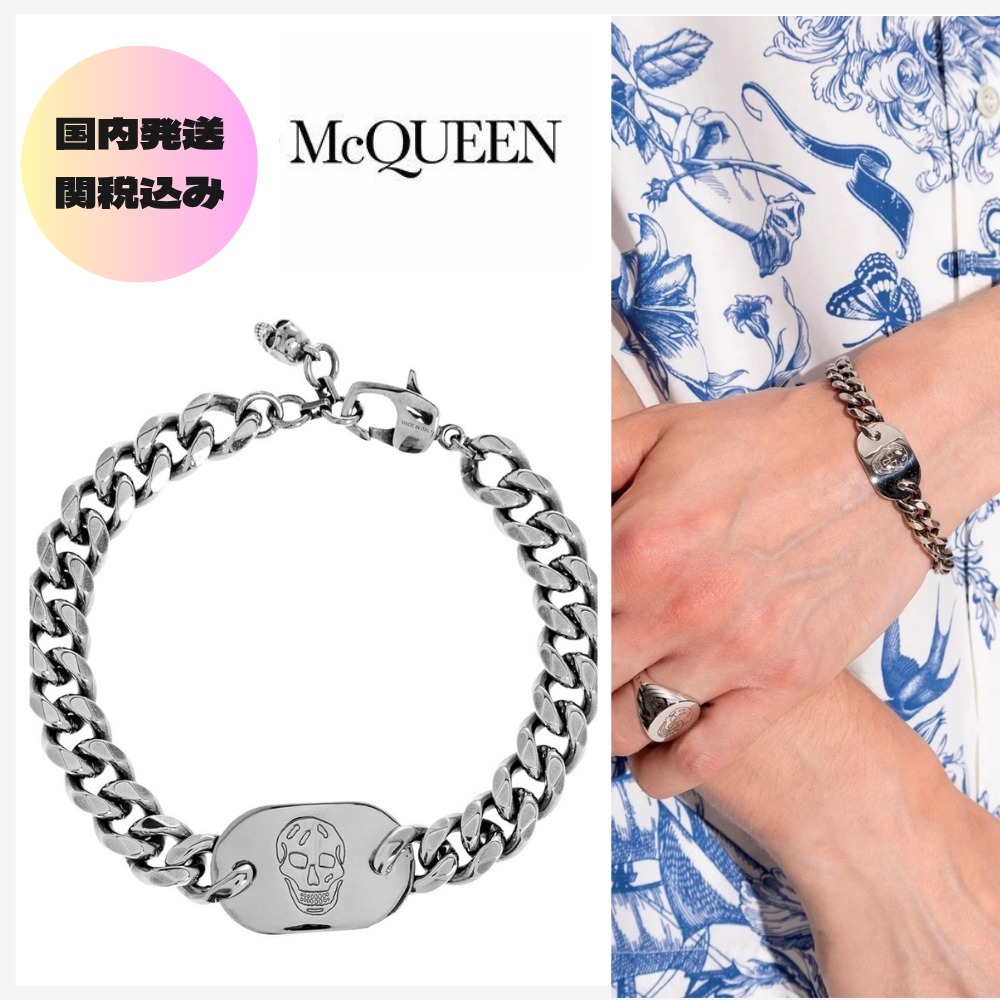 MCQUEEN 'Skull plate' bracele メンズ ブレスレット