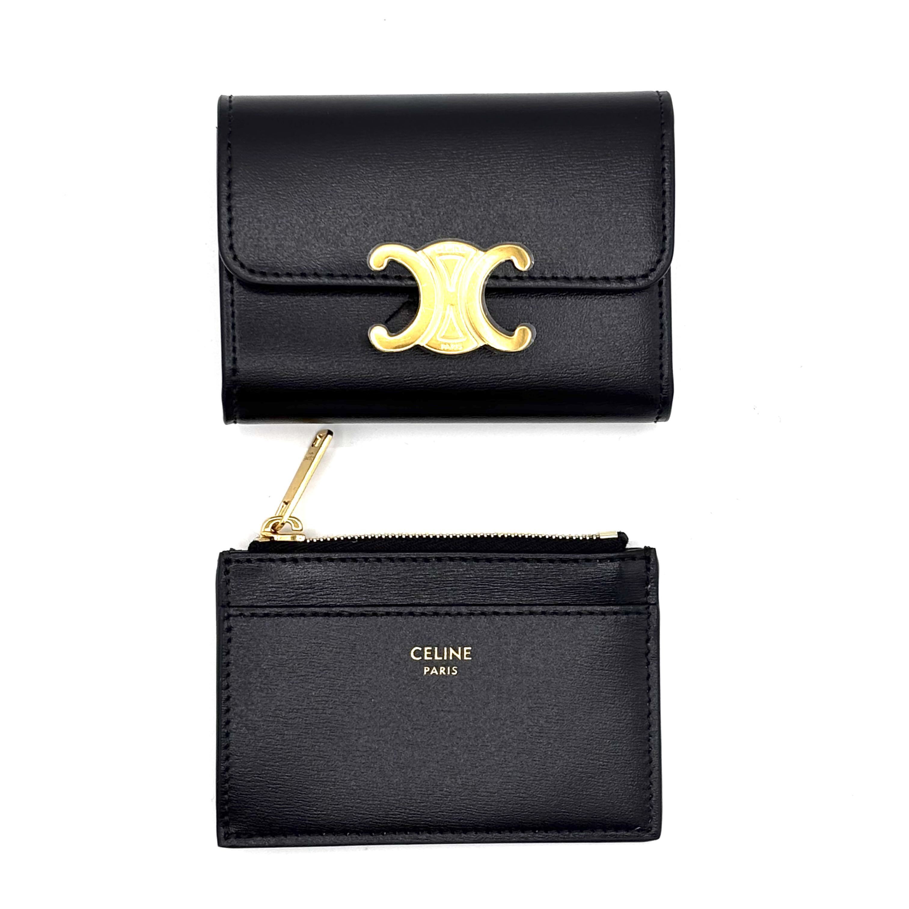 即発可能 CELINE コイン入れ付きコンパクトウォレット ブラック