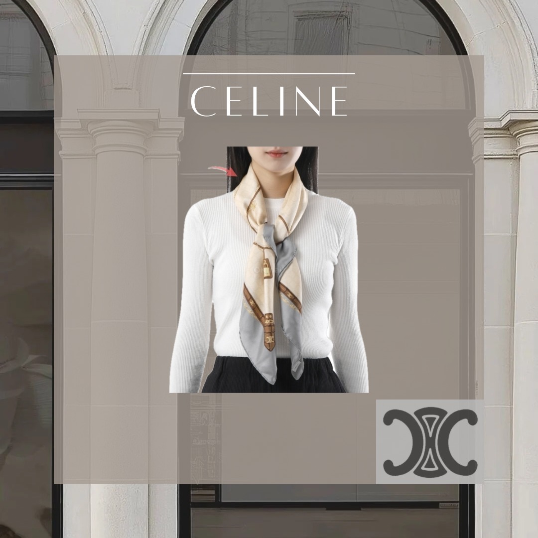 スカーフ CELINE SQUARE IN CROCODILE SILK TWILL 2AW900185GAD8